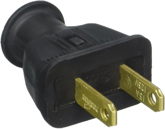 Plug Flat 15-Amp Non-Grounding (NEMA 1-15P) Rubber - Black