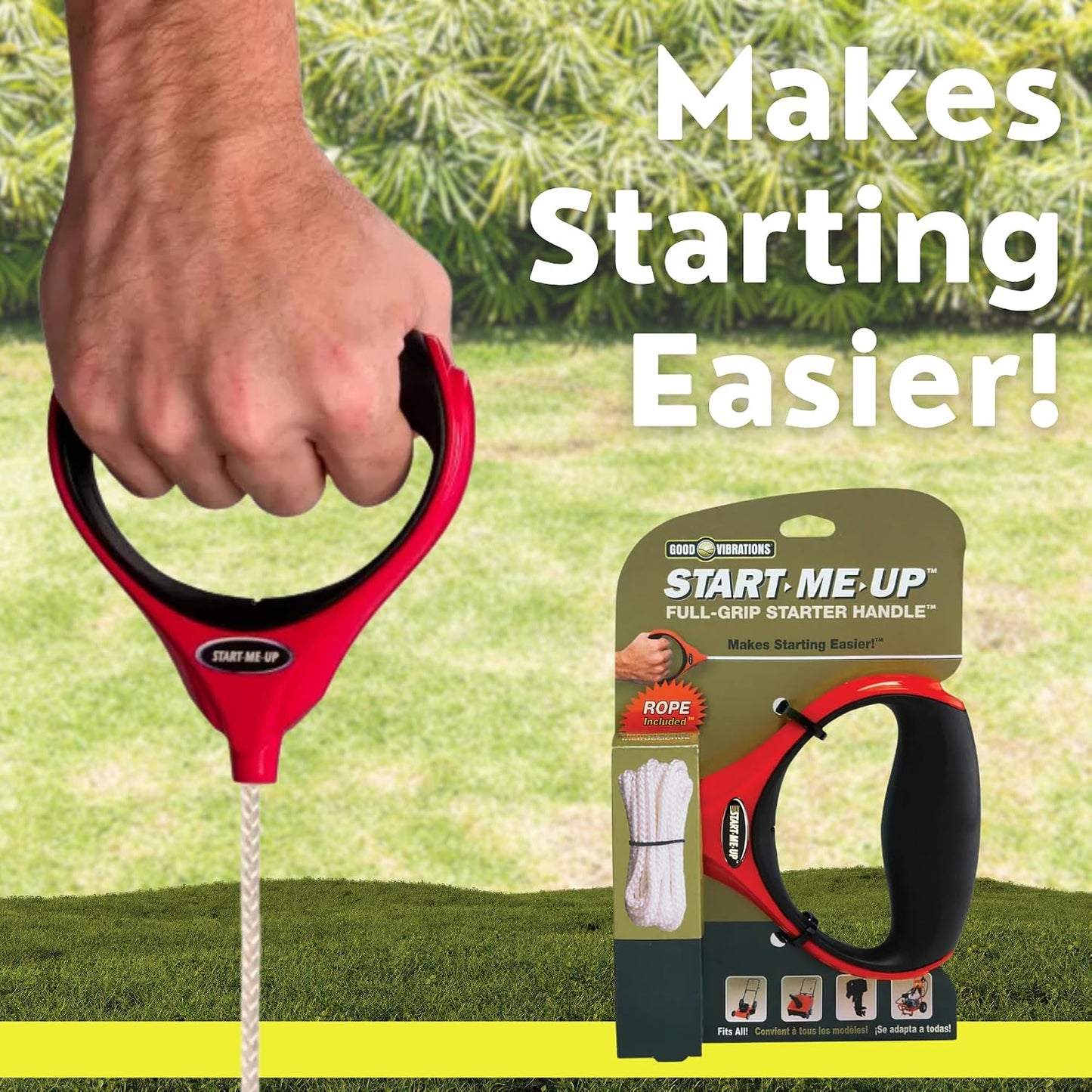 Good Vibrations Start Me Up Full Grip Lawn Mower Starter Handle