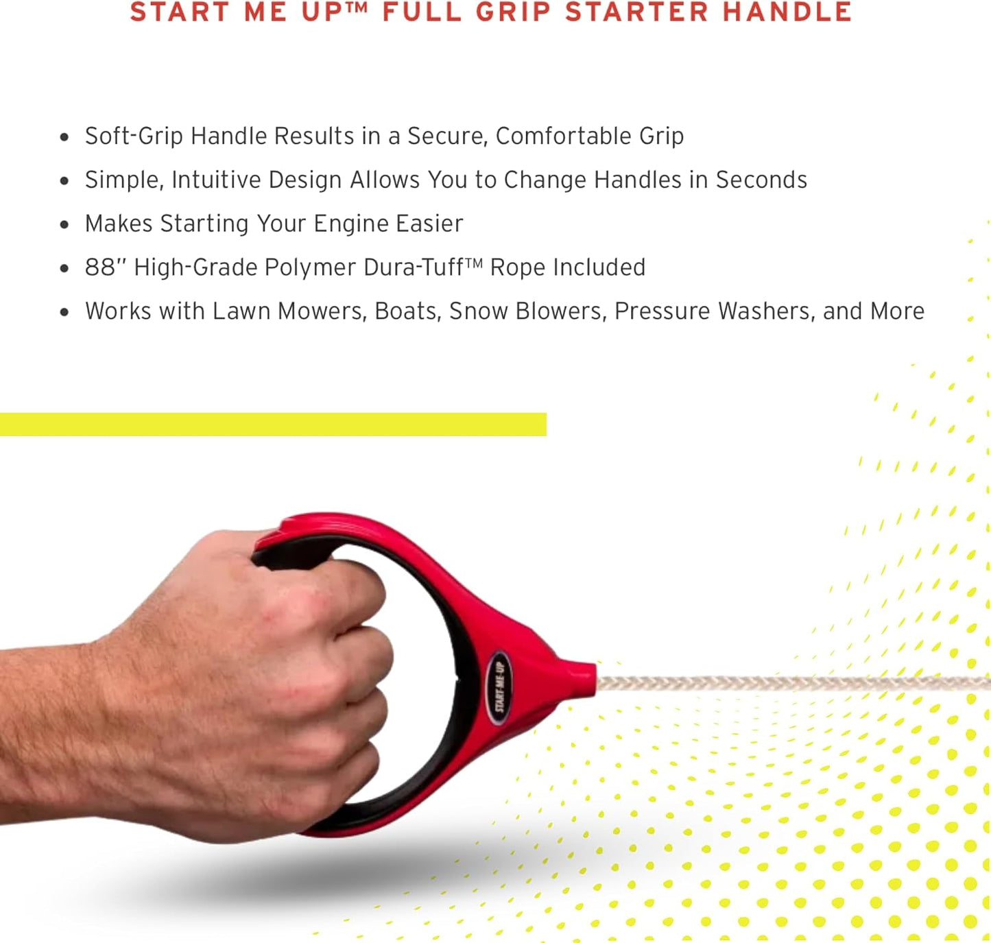Good Vibrations Start Me Up Full Grip Lawn Mower Starter Handle