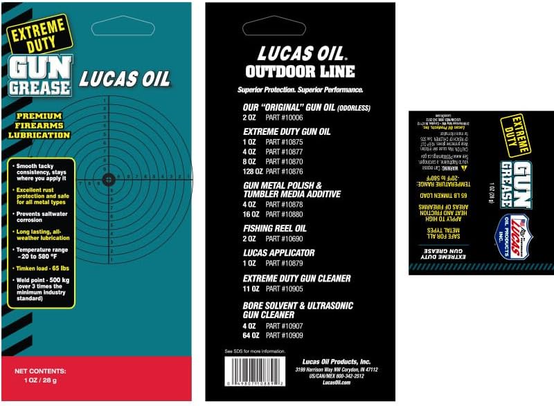 Lucas Extreme Duty Gun Grease 1oz Tube 10889 Lube Oil