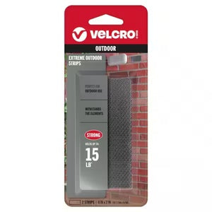 Velcro Industrial Strength Extreme Outdoor Strips 2" x 4" - Titanium / 2 pk
