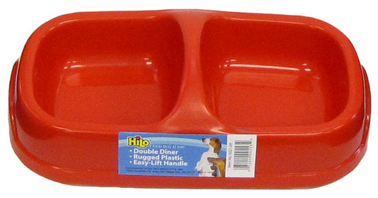 Medium Rugged Plastic Double Bowl Feeding Dish